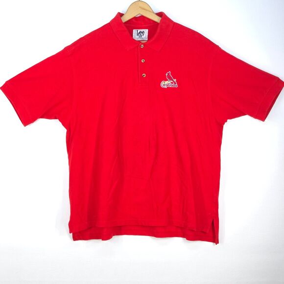 LEE SPORT Cardinals Polo Men's 2XL Embroidered MLB Logo Casual Athleisure Preppy - Picture 2 of 16